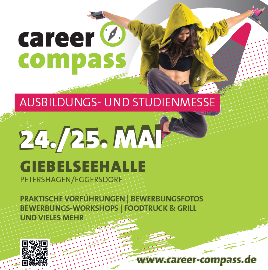 24.-25.05.2024 career compass 2024 Ausbildungs- und Studienmesse in der Giebelseehalle