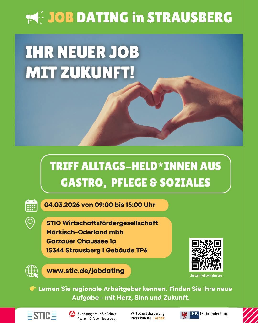 VeranstaltungsTIPP: 04.03.2026 Jobdating in Strausberg