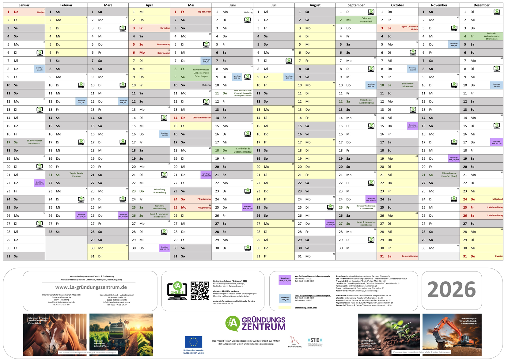 Unser Jahreskalender 2026 für Sie! Unser Jahreskalender 2026 für Sie!